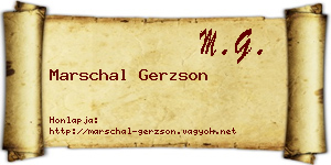 Marschal Gerzson névjegykártya